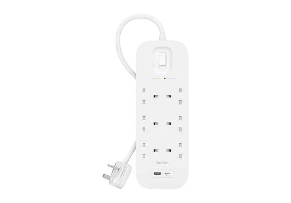 Удлинитель Belkin 6 x Port 1-USB 1-USB-C 2М Удлинитель Belkin 6 x Port 1-USB 1-USB-C 2М