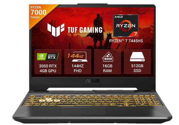 Ноутбук ASUS TUF GAMING AMD R7-7445HS RAM 16GB SSD 512GB RTX3050 4GB 15.6" FA506NCG-HN191