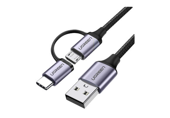 Кабель Ugreen US177 Type-A на MicroUSB/Type-C 1м [30875]