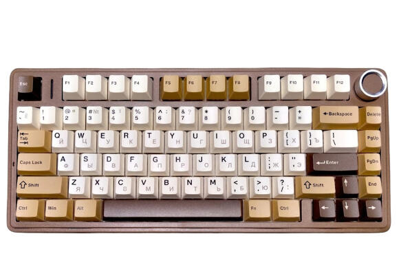 Клавиатура AULA F75 Dark Brown + White Gray
