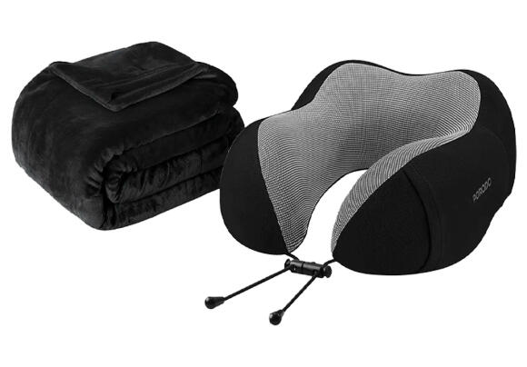 Ортопедическая подушка и мягкий плед Porodo Lifestyle Comfort Duo PDLFSTWY25BK