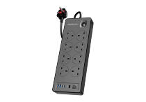Удлинитель с таймером Powerology Power Strip 8AC 2990W (PD, QC)