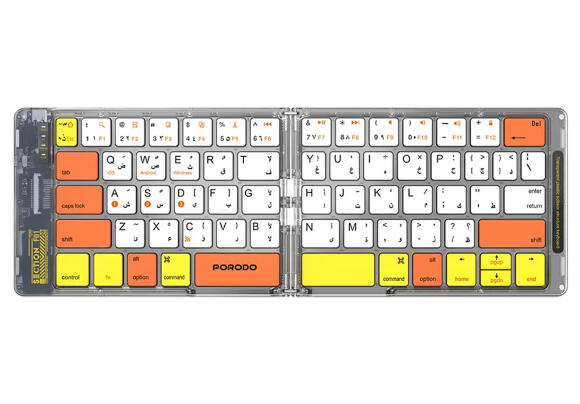 Клавиатура складная Porodo Crystal Shell (Eng/Ar) PD-ETK03-WH