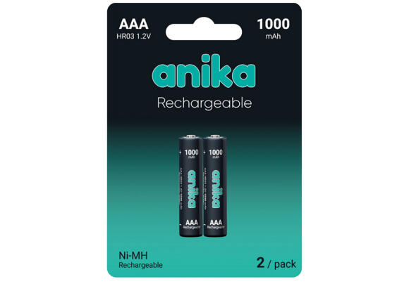 Батарея аккумуляторная Anika HR03 2xAAA 1000MAH Батарея аккумуляторная Anika HR03 2xAAA 1000MAH