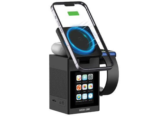 Беспроводное ЗУ + Колонка Green Lion Smart Station Pro 3 в 1