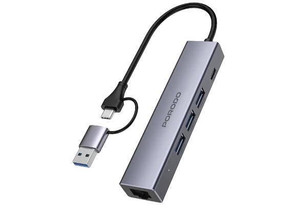 USB-хаб Porodo 5-в-1 [PDIHRJ51GY]