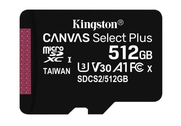 Карта памяти Kingston Canvas SELECT Plus 512 ГБ MicroSD SDCS2/512GB
