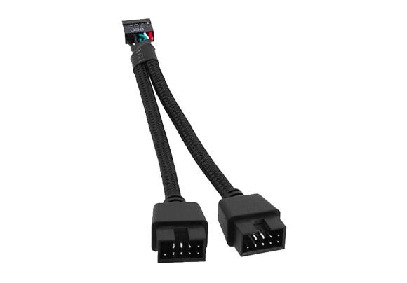 Кабель переходник USB 2.0 (1 x 9 pin к 2 x 9 pin) для передней панели корпуса ПК Кабель переходник USB 2.0 (1 x 9 pin к 2 x 9 pin) для передней панели корпуса ПК