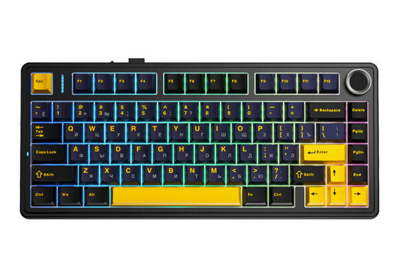 Клавиатура Aula F75 (Yellow-Black)