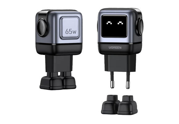 Зарядное устройство Ugreen CD361 Nexode RG Robot GaN 65Вт (25685B) (SCP, QC, PD, FCP, AFC, PPS, BC, DCP)