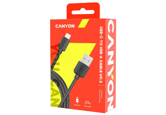 Кабель Canyon USB Type-A  - Type-C 1.8 м CNE-USBC2B