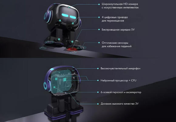 Умный робот EMO со станцией GO HOME на голосовом управлении ChatGPT