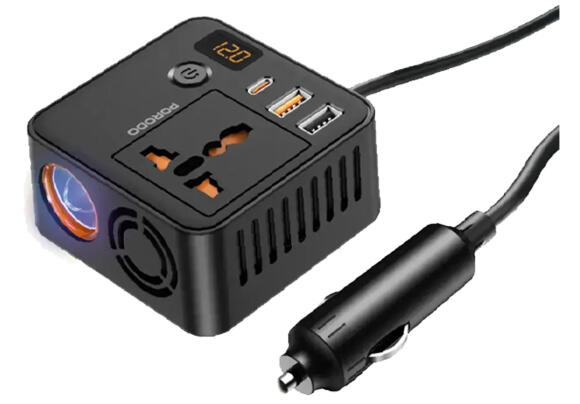 Автомобильный инвертор Porodo Universal AC Power PD-FWCH057-BK