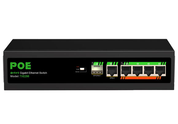 6-и портовый коммутатор TXE298 PoE ,Uplink RJ45 , Uplink SFP