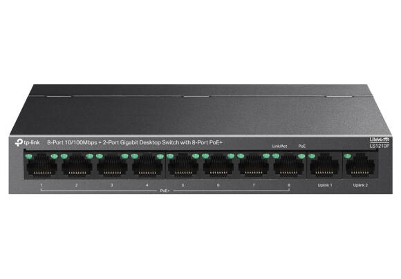 Сетевой коммутатор TP-Link LS1210P 10-портовый мегабитный