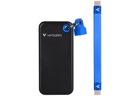 Портативный SSD Verbatim Pocket 1TB USB 3.2 Gen 2 Type-C Black/Blue 32191