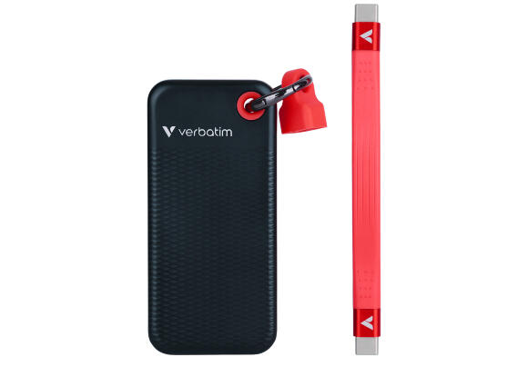 Портативный SSD Verbatim Pocket 1TB USB 3.2 Gen 2 Type-C Black/Red 32192