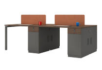 Офисный стол NOEL T2-DL2412 темный (4 места)