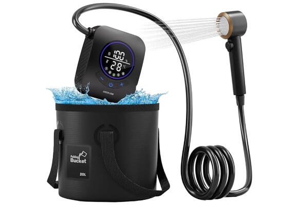 Портативный душ Green Lion CampingShower 8000mAh 20L Black [GNCASHWR8KBK]