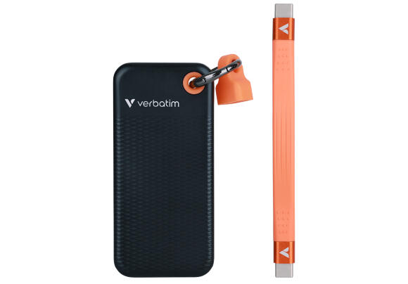 Портативный SSD Verbatim Pocket 1TB USB 3.2 Gen 2 Type-C Black/Orange 32193