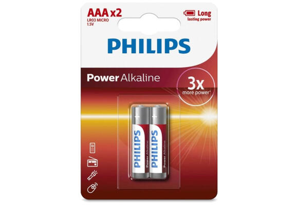 Батарейки Philips Power Alkaline 2xAAA Батарейки Philips Power Alkaline 2xAAA