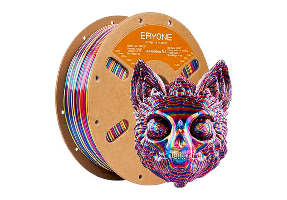 Филамент радужный шелковый для 3D принтера Eryone Rainbow Silk PLA Filament 1.75мм 1 кг (Psychedelic)