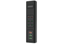 Зарядная станция Porodo Multi-Port USB Charging Hub 85W PD-FWCH031-BK