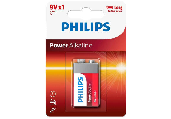 Батарейки Philips Power Alkaline 9V 