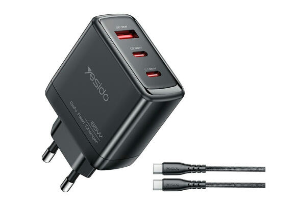 Сетевое зарядное устройство Yesido YC144C GaN Charger 65W (PD, QC, PPS, AFC, FCP, PE, SCP/BC/DCP) Сетевое зарядное устройство Yesido YC144C GaN Charger 65W (PD, QC, PPS, AFC, FCP, PE, SCP/BC/DCP)