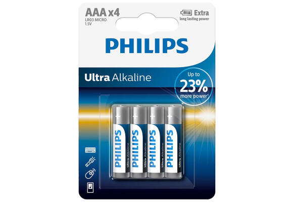 Батарейки Philips Ultra Alkaline 4xAAA Батарейки Philips Ultra Alkaline 4xAAA