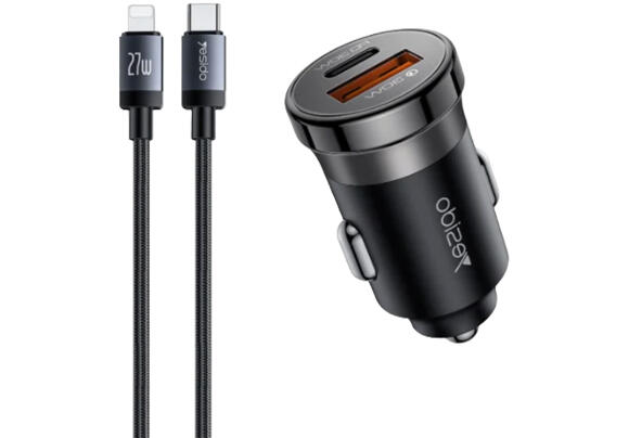 Автомобильное ЗУ Yesido Y73 30W + Кабель Type-C на Lightning