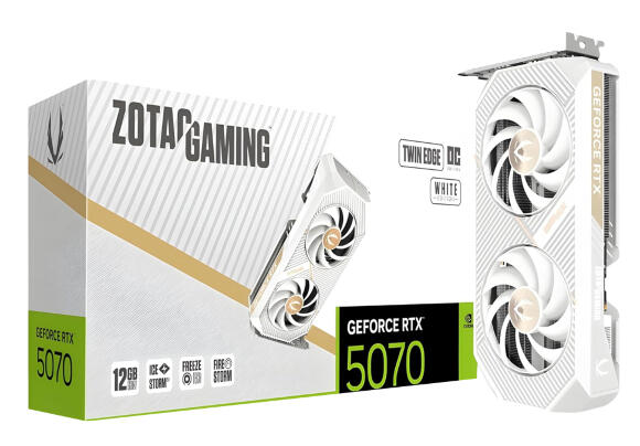 Видеокарта ZOTAC GAMING GeForce RTX 5070 Twin Edge OC White Edition 12GB 192BIT GDDR7