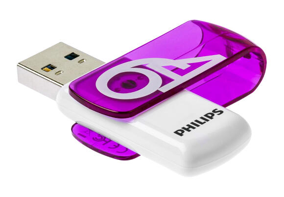 Накопитель USB Philips Vivid USB2.0 64ГБ (FM64FD05) Накопитель USB Philips Vivid USB2.0 64ГБ (FM64FD05)