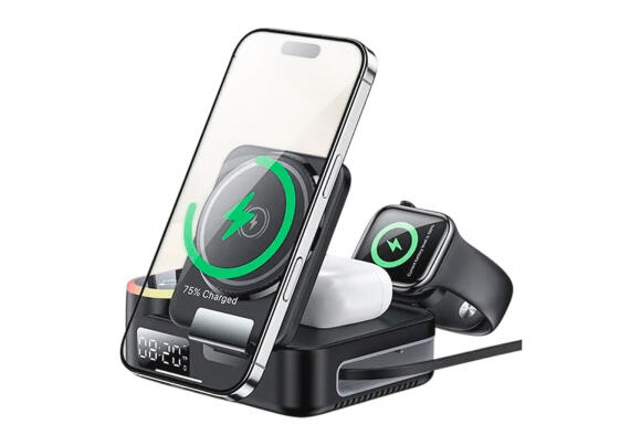 Беспроводное ЗУ Yesido DS38 8-в-1 с RGB-подсветкой (PD, PDO, PPS, QC)