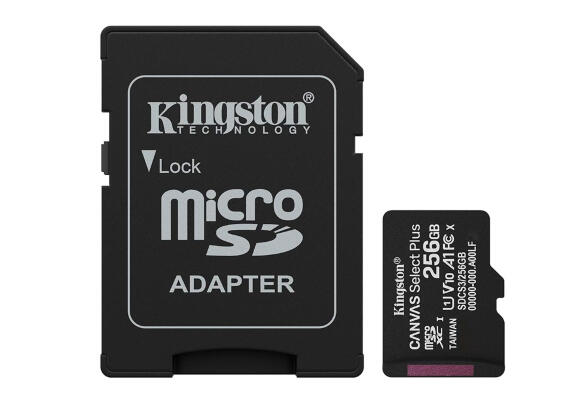 Карта памяти Kingston Canvas Select Plus microSD 256GB с адаптером SD